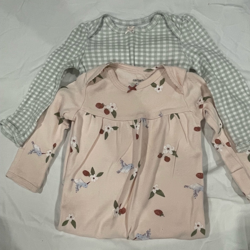 Carters 3 months baby girl sleeping gown 2-sets